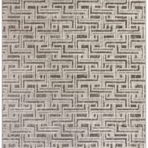 4' X 6' Gray Geometric Distressed Area Rug