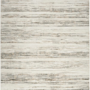 5' X 7' Cream Abstract Distressed Area Rug