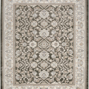 8' X 10' Gray Floral Distressed Area Rug