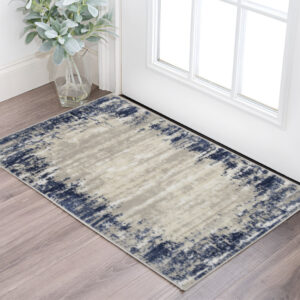 3' X 4' Blue and Gray Abstract Area Rug