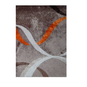 2' X 3' Brown and Orange Shag Hand Tufted Area Rug