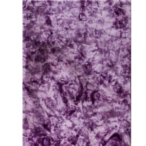 7' X 10' Purple and Ivory FauX Fur Shag Non Skid Area Rug