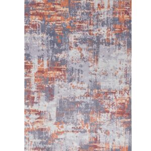 3' X 5' Gray and Brown Abstract Shag Printed Washable Non Skid Area Rug