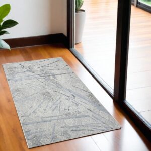 3' X 5' Gray and Silver Abstract Area Rug