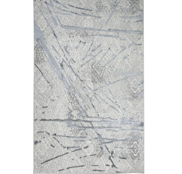 8' X 11' Gray and Silver Abstract Area Rug