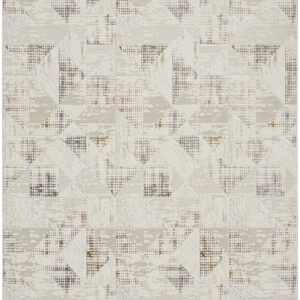 8' X 10' Beige Ivory and Gray Abstract Non Skid Area Rug