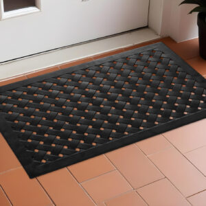 24" X 36" Black Rubber Weave Outdoor Door Mat