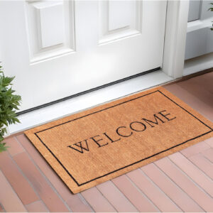 30" X 48" Natural and Black Coir Welcome Outdoor Door Mat
