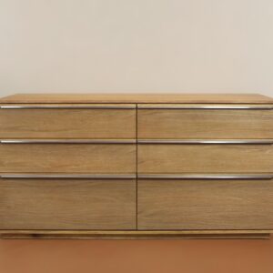 60" Natural Solid Wood Six Drawer Double Dresser