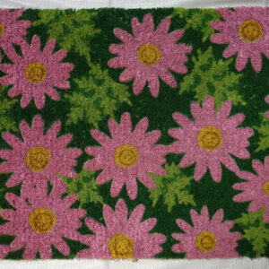 18" X 30" Pink and Green Coir Floral Outdoor Spring Door Mat