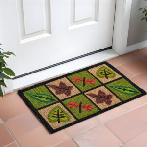 18" X 30" Brown Coir Leaves Outdoor Door Mat