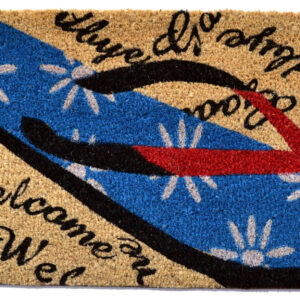 18" X 30" Red White and Blue Coir Flip Flop Welcome Outdoor Door Mat