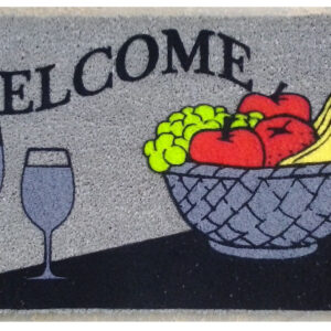 18" X 30" Black and Red Coir Wine Welcome Outdoor Door Mat
