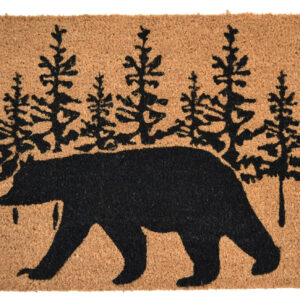 18" X 30" Brown and Black Coir Bear Outdoor Fall Door Mat