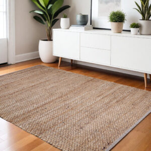 4' X 6' Natural Jute Hand Woven Area Rug