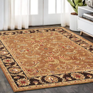5' X 8' Brown Oriental Hand Tufted Non Skid Area Rug