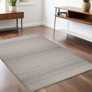 4' X 6' Gray and Beige Moroccan Distressed Area Rug