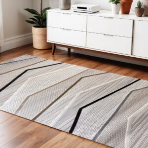 4' X 6' Gray Brown and Beige Abstract Area Rug