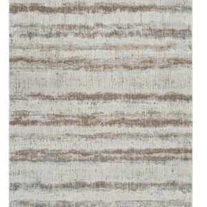 7' X 10' Beige and Brown Abstract Non Skid Area Rug