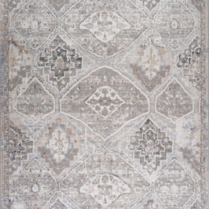8' X 11' Blue and Gray Oriental Distressed Area Rug
