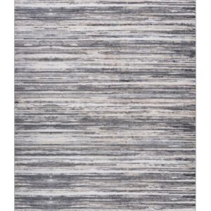 5' X 8' Blue and Gray Abstract Distressed Area Rug