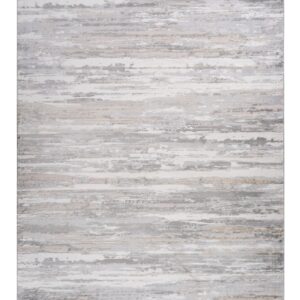 4' X 6' Gray and Beige Abstract Distressed Area Rug