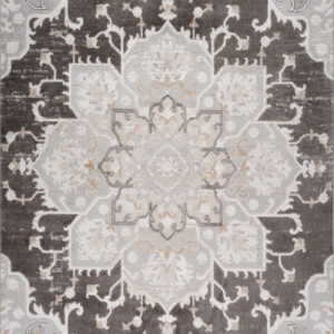 8' X 11' Gray and Brown Southwestern Distressed Area Rug