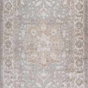 7' X 10' Beige and Gray Oriental Distressed Area Rug
