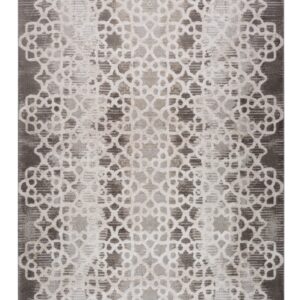 7' X 10' Brown and Beige Abstract Distressed Area Rug