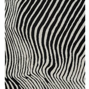 5' X 8' Cream and Black Abstract Distressed Area Rug