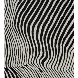 8' X 11' Cream and Black Abstract Distressed Area Rug