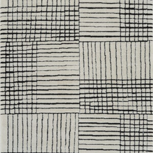 4' X 6' Cream and Black Abstract Distressed Area Rug