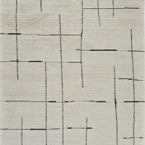 7' X 10' Cream and Green Abstract Distressed Area Rug
