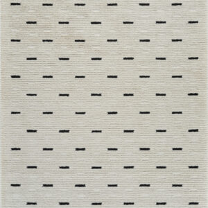4' X 6' Cream and Black Abstract Distressed Area Rug