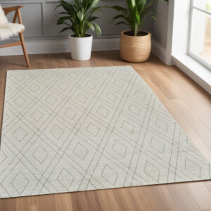4' X 6' Beige and Gray Abstract Non Skid Area Rug