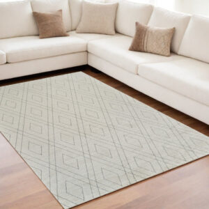 5' X 8' Beige and Gray Abstract Non Skid Area Rug