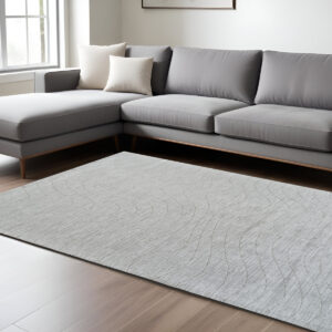 8' X 11' Gray Abstract Non Skid Area Rug