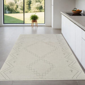 4' X 6' Cream and Beige Abstract Distressed Area Rug