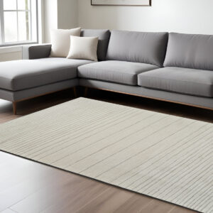 7' X 10' Cream and Beige Abstract Non Skid Area Rug