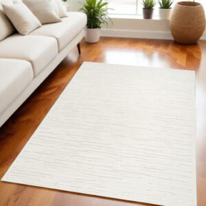 5' X 7' Cream Geometric Area Rug