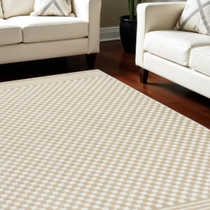 7' X 9' Beige Geometric Area Rug