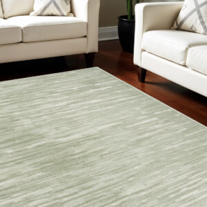 7' X 9' Green Geometric Area Rug