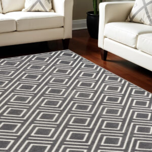 7' X 9' Gray Geometric Area Rug