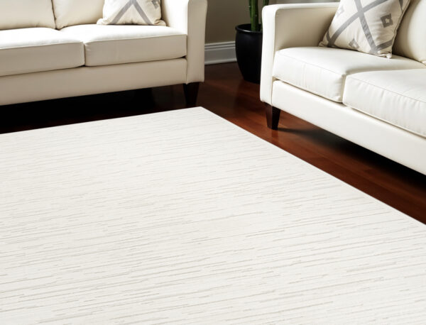 7' X 9' Cream Geometric Area Rug