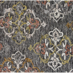 5' X 8' Charcoal Abstract Geometric Hand Tufted Non Skid Area Rug