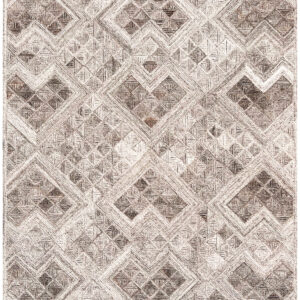 5' X 8' Silver Abstract Geometric Hand Tufted Non Skid Area Rug