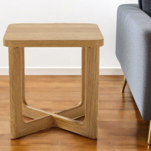 24" Natural Solid Wood Square Cross Legs End Table