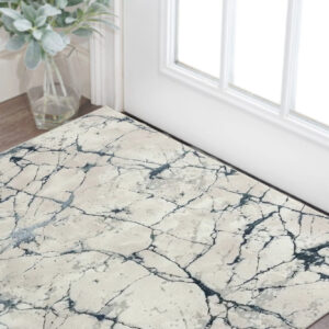 2' X 3' Blue and Gray Abstract Area Rug