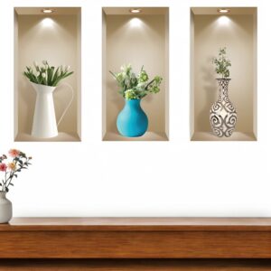 Set of Three Asa Faux Niche 3D Peel and Stick Wall Decals