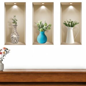 Set of Three Ava Faux Niche 3D Peel and Stick Wall Decals